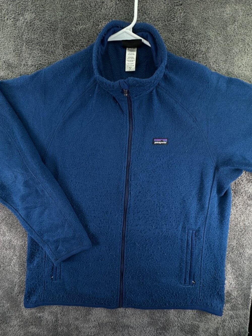 Patagonia Men’s XL Blue Full Zip Fleece Jacket W/ Pockets Warm Fall Windbreaker